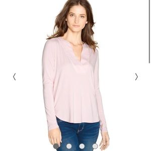 Long sleeve Henley in rose mist color by WHBM, XXS